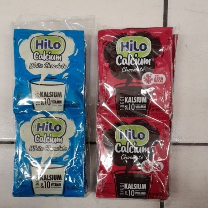 Hilo Calcium Susu Bubuk Coklat ( 10 sachet ) rasa Chocolate / White Chocolate