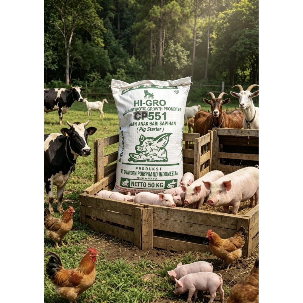 551 pelet babi hi gro 551 starter anakan babi 20kg