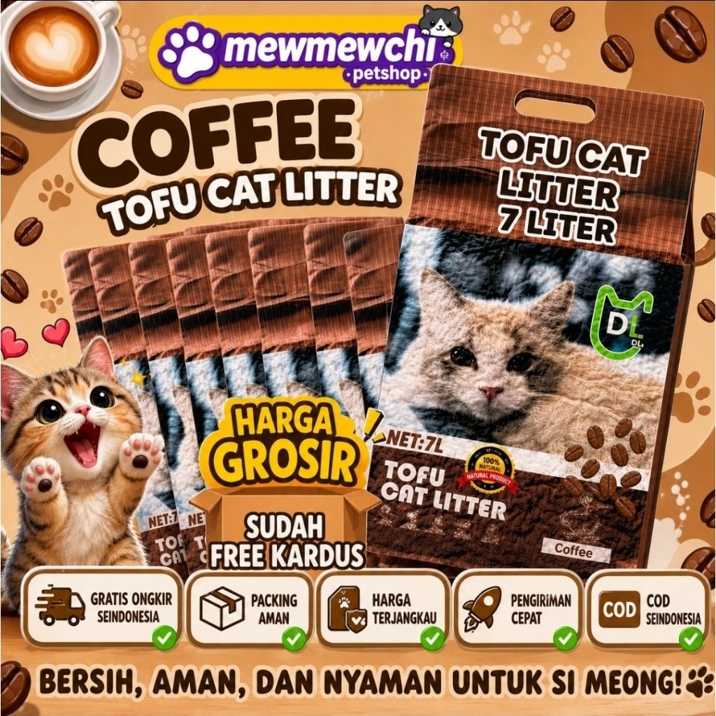 Pasir Tofu Soya DL Kucing 7 Liter, Tofu Soya Kucing, Tofu Kucing, Pasir Kucing, Pasir Gumpal, Litter
