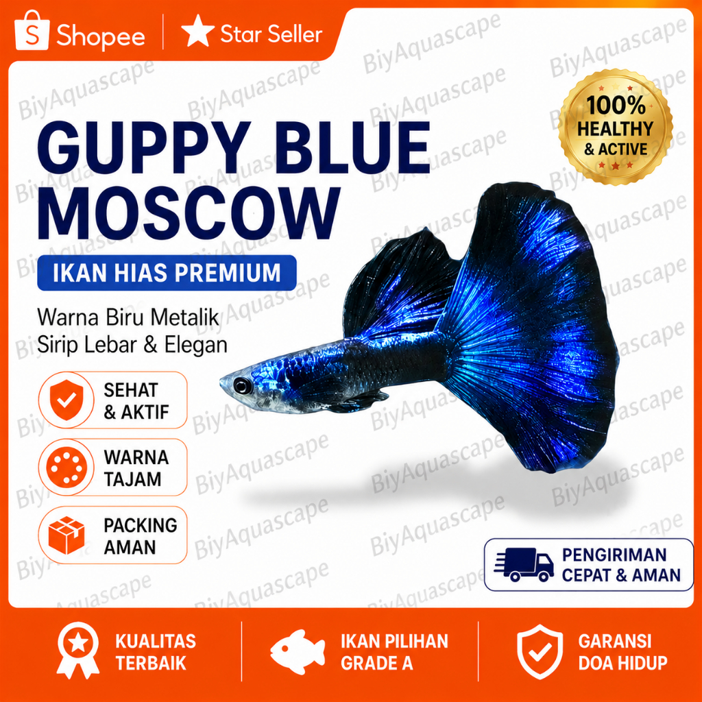 IKAN HIAS AQUASCAPE GUPPY BLUE MOSCOW/ IKAN HIAS GUPPY BLUE MOSCOW