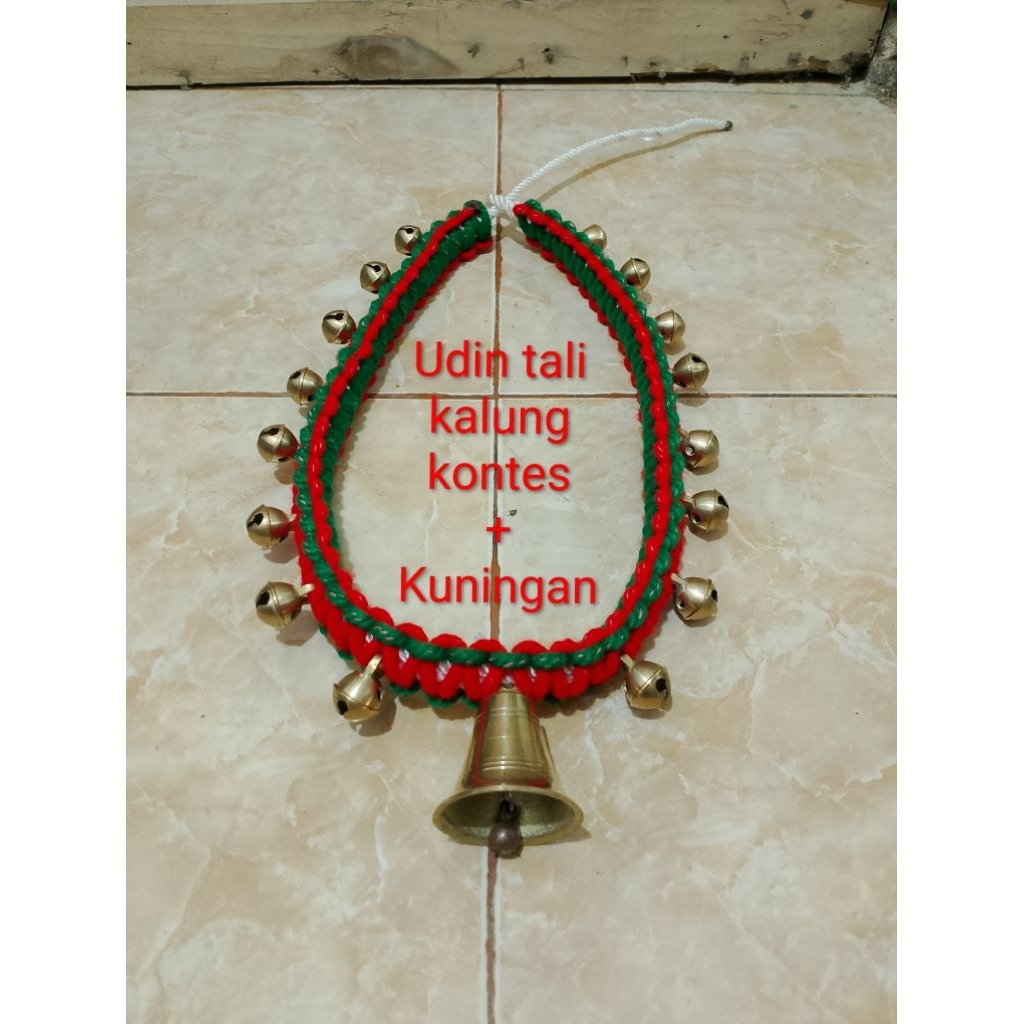 kalung kontes+Lonceng kuningan asli