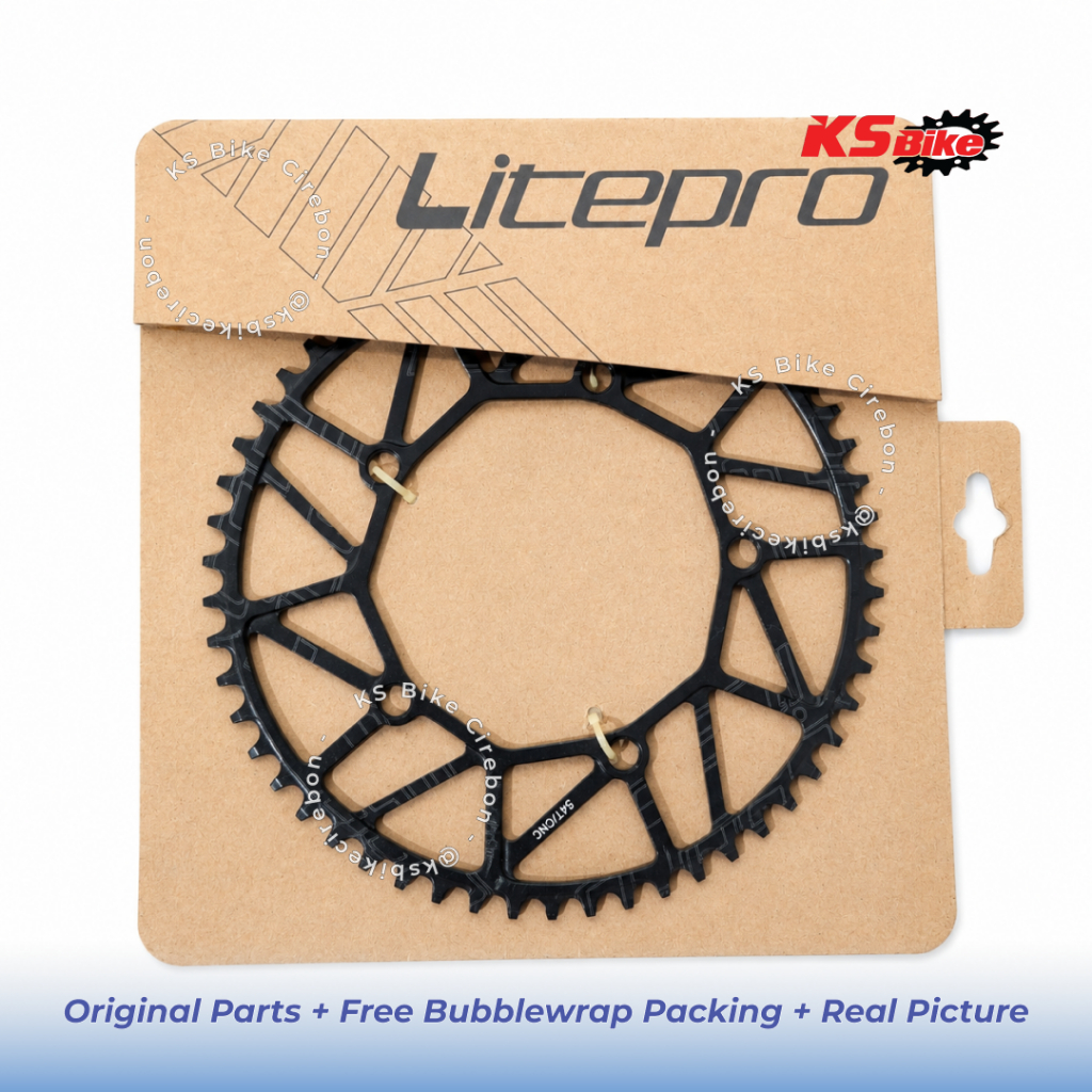 Chainring Litepro Ultralight Narrow Wide BCD 130 Single Speed Sepeda Lipat Alloy 7075 CNC 52T 54T 56