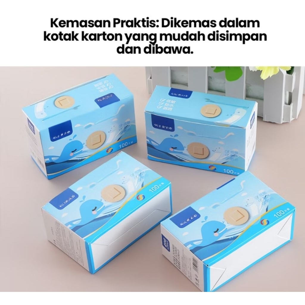 Plester Bulat Coklat Transparan Penutup Infus