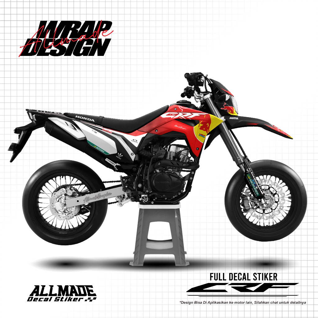 Decal CRF150L Red Bull Edition | Sticker Body Motor Fullset | AllMade Decal