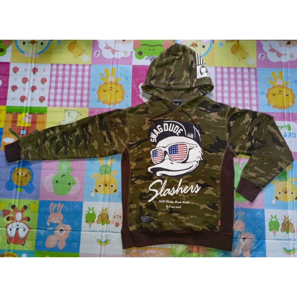 jaket hoddie camo B one soul second