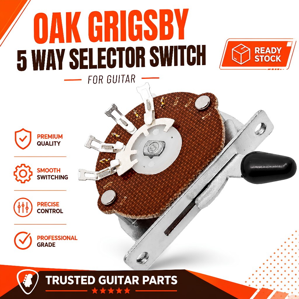 Switch Pickup Gitar Oak Grigsby 5 Way Selector Switch Guitar