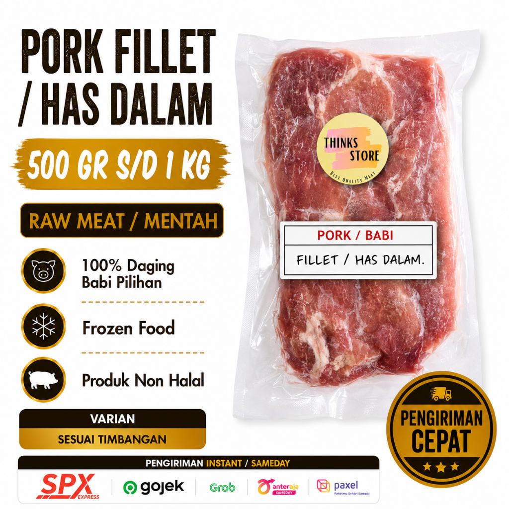 Daging Babi Has Dalam - Pork Fillet - Tenderloin Babi - Babi Bali