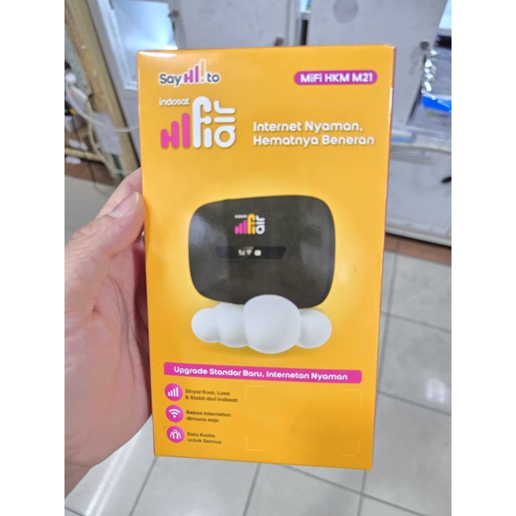 Modem Hifi Air HKM M21 Wifin Modem Internet 4G- Free Kuota Indosat 50GB Unlock Support All Operator