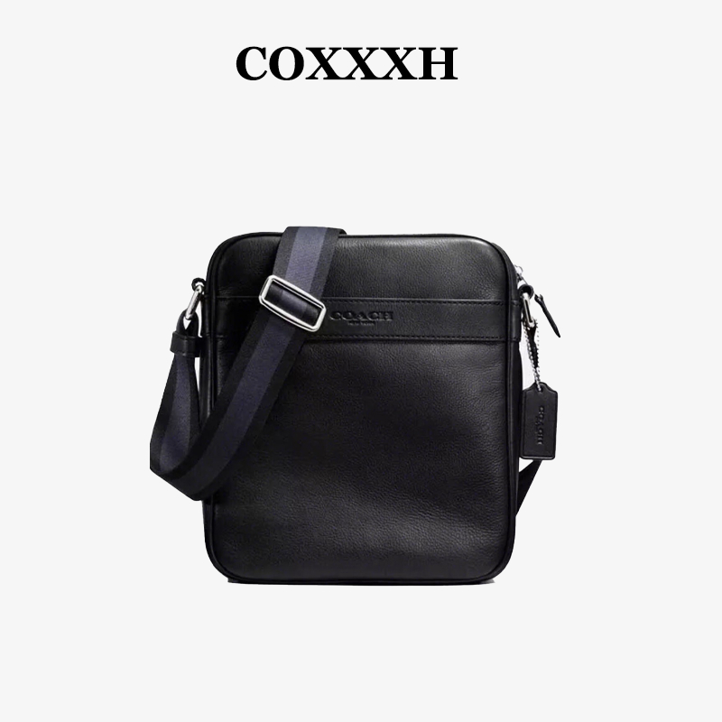 Men Bag Litchi Textured Head Cowhide Shoulder Bag Crossbody Slingbag f54788