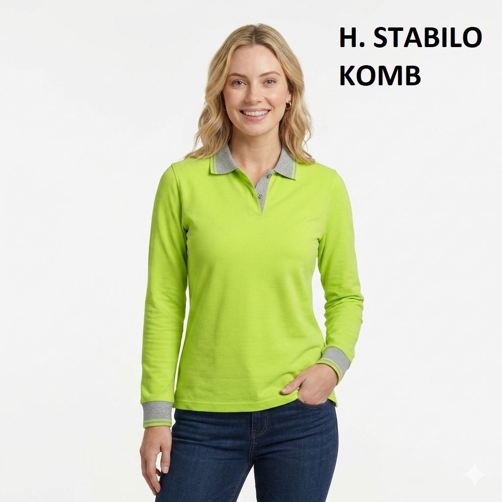 Kaos Kerah perempuan HIJAU TERANG Lengan panjang / polo panjang wanita / polo hijab Premium / KAOS K