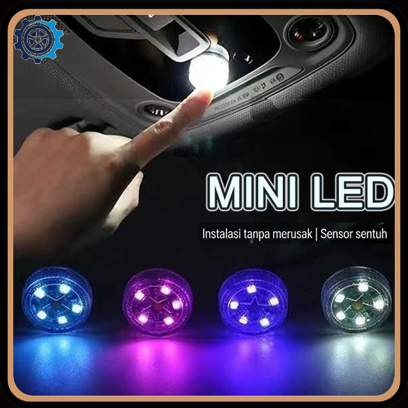 1pcs Lampu LED Plafon Mobil Motor Sentuh Induksi Bulat Lampu Baca Malam LED Mobil Bagasi Atap Interi