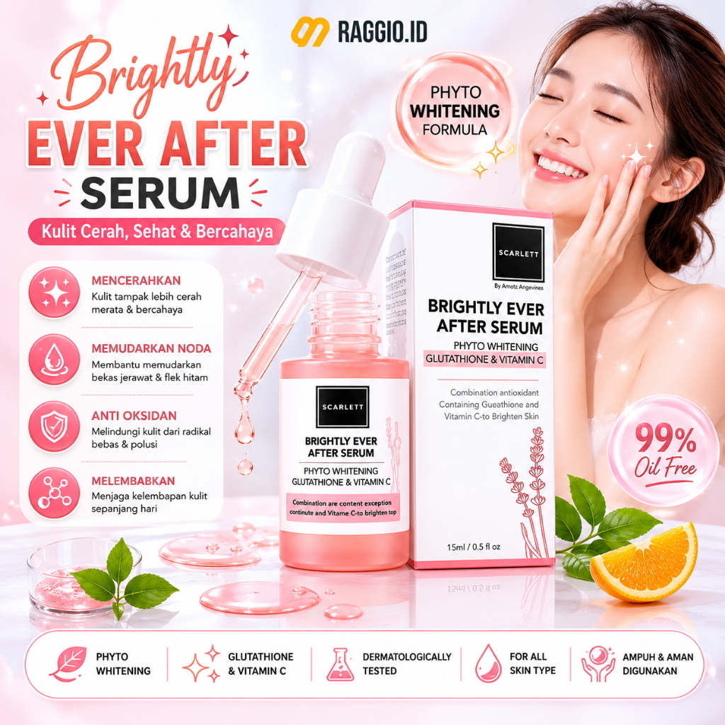 Scarlett Brightly Serum 15ml – Serum Wajah Mencerahkan & Melembapkan dengan Glutathione | BPOM