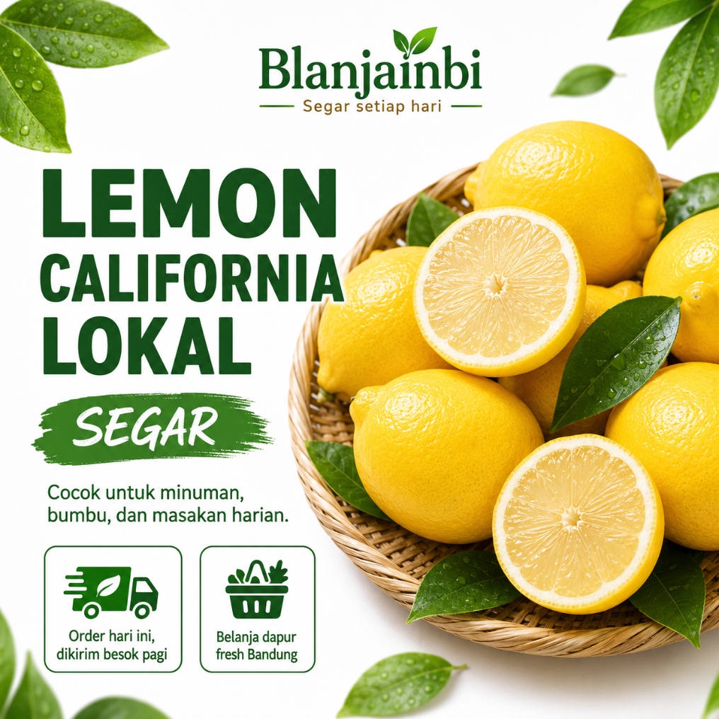 Lemon California Lokal Fresh - Buah untuk Minuman, Masak, dan Dessert