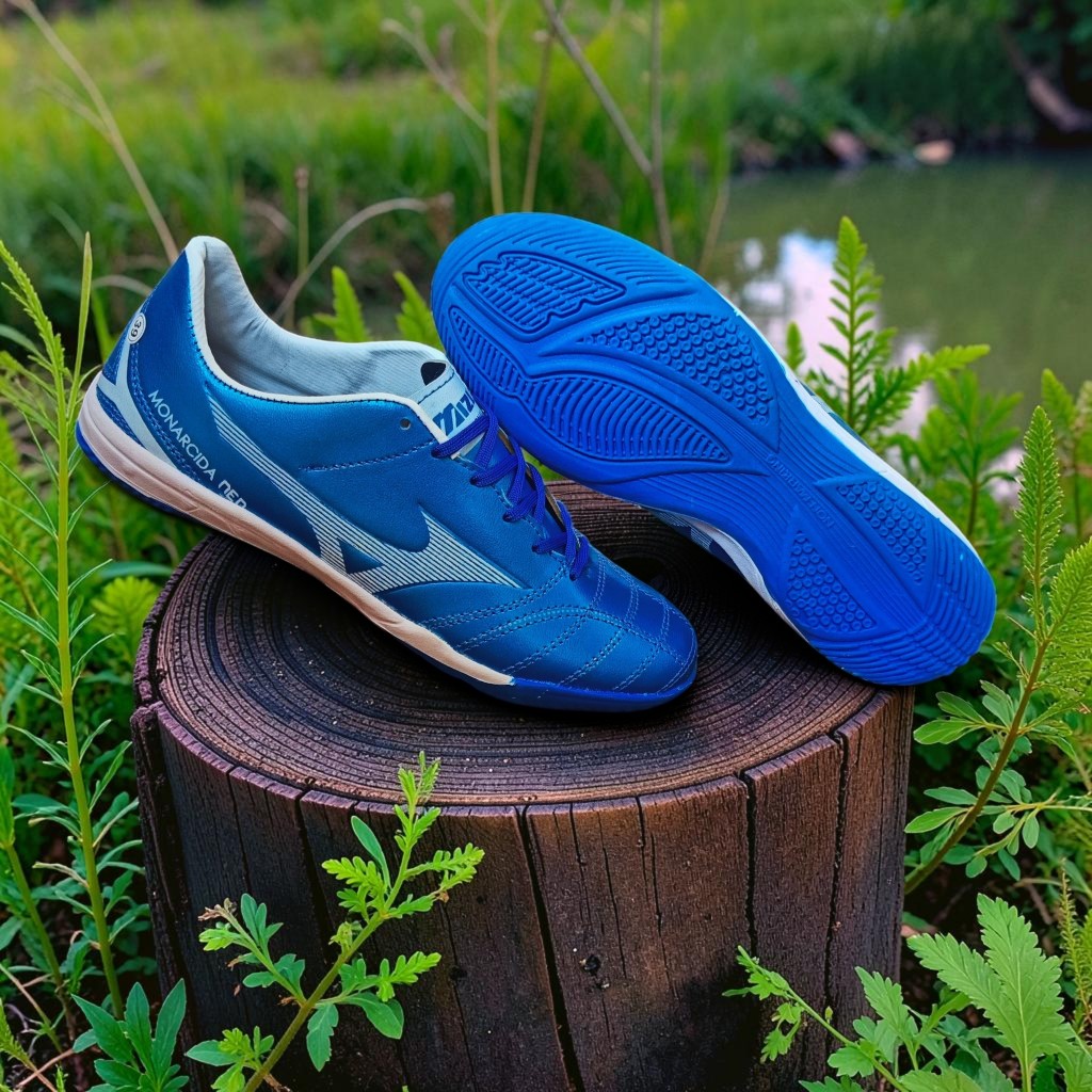 Sepatu Futsal Mizuno Monarcida Blue Silver Termurah