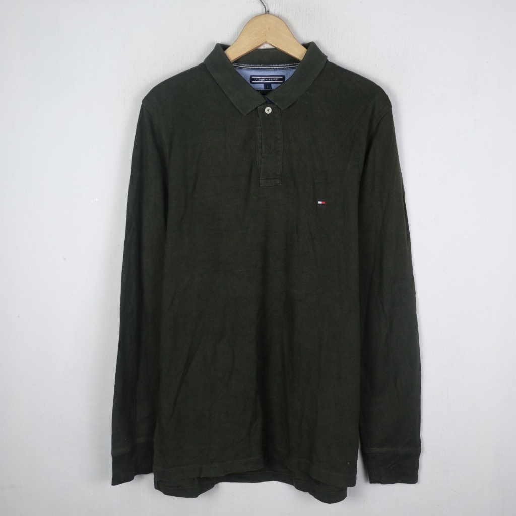 KAOS LENGAN PANJANG TOMMY H RUGBY LONG SLEEVE POLO SHIRT LS59 SIZE L