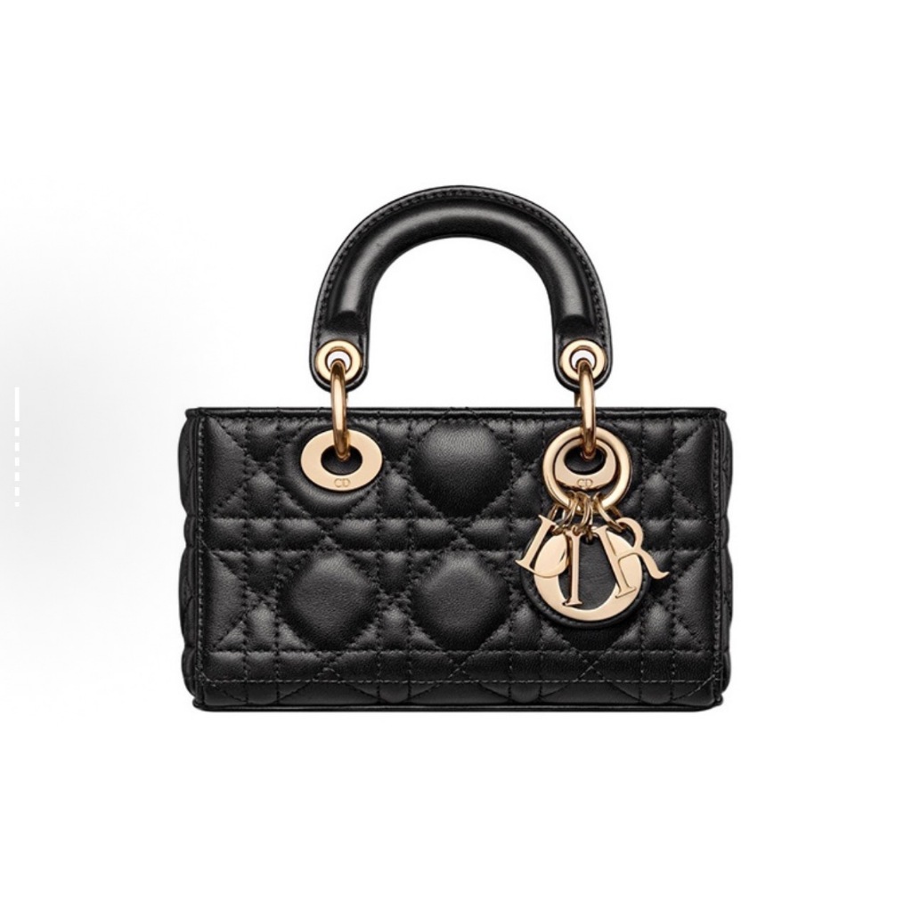 DIOR Lady D-Joy liontin logo logam dengan aksen warna krem, tas ransel bermotif anyaman, tas selempa