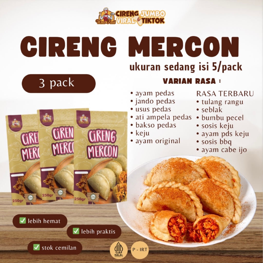 (OFFICIAL UMAFOOD) 3 PACK CIRENG ((MERCON)) ISI AYAM SUWIR PEDAS/JANDO PEDAS/USUS PEDAS / CIRENG ATI