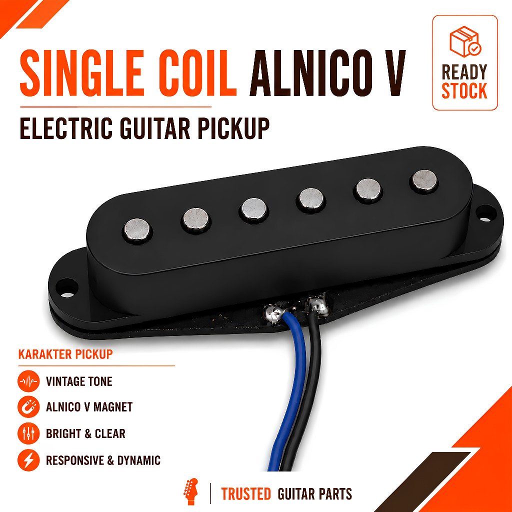 Pickup Gitar Single Coil Alnico | Single Coil Pickup Alnico V Electric Guitar Front / Middle / Rear 