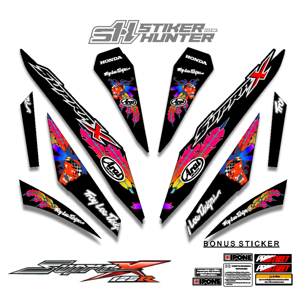 STRIPING STIKER DECAL SUPRA X 125 R 2007 - 2013 MTF SCOTT RUSSEL / STIKER HUNTER / STRIPING MODIF