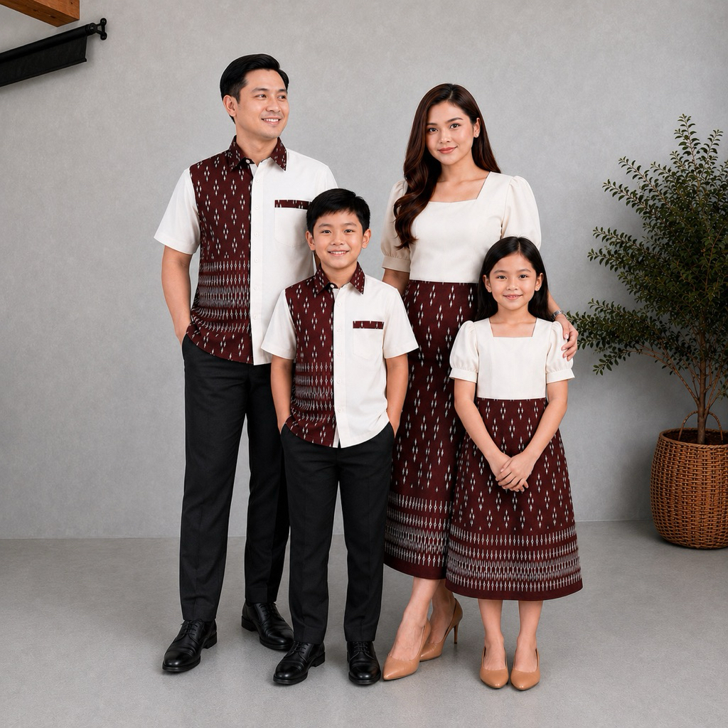 Tenun natal couple keluarga set terbaru trend