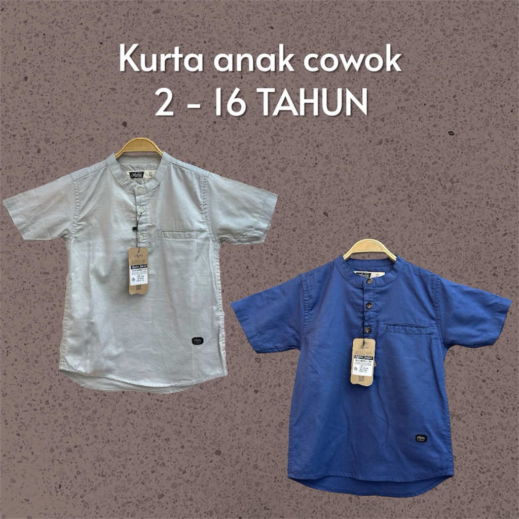 AGERA KURTA ANAK COWOK KANCING 3 LENGAN PENDEK BY : AGERA JUNIOR