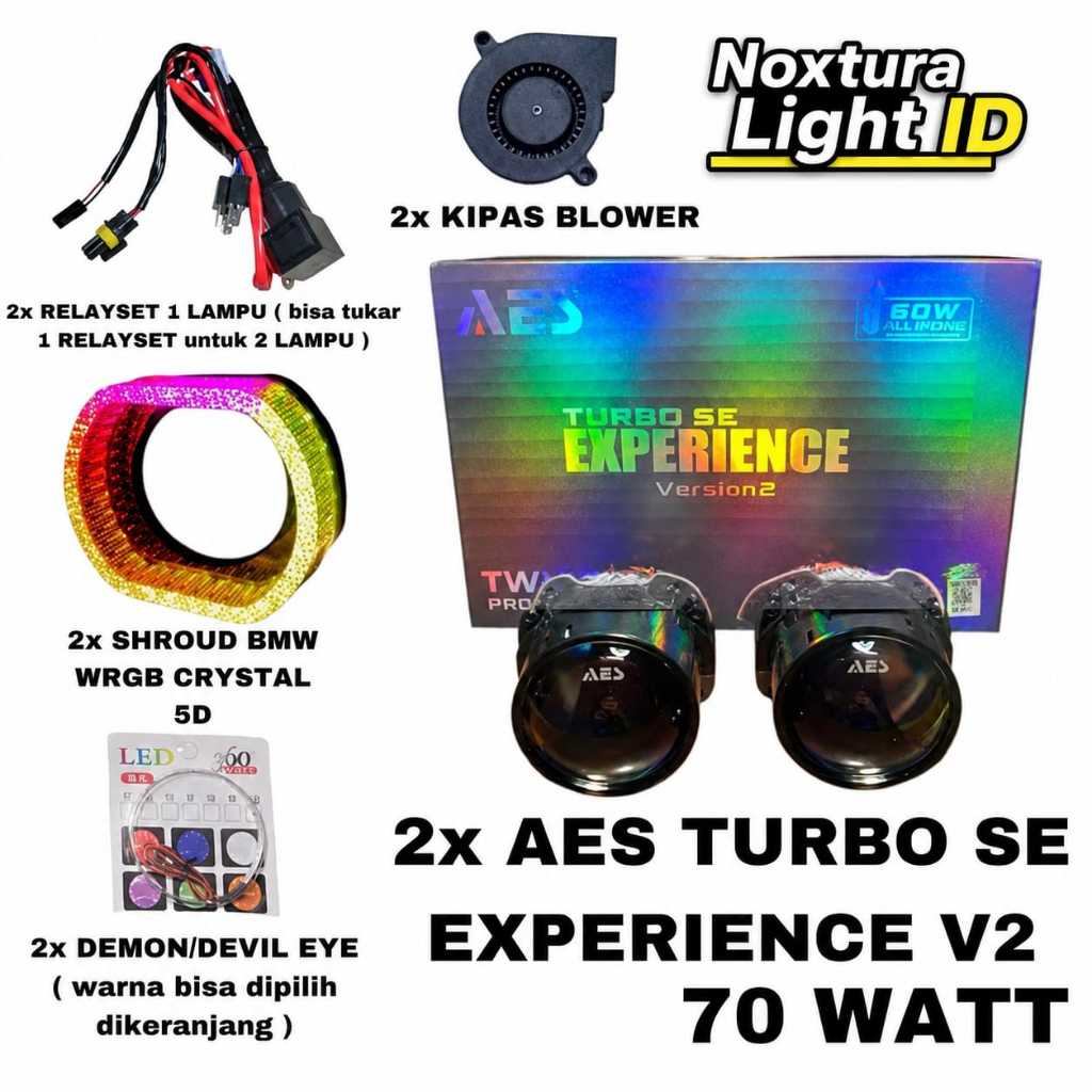 PAKET BILED AES TURBO SE EXPERIENCE VERSION 2 70 watt Upgrade 2.5 inch BLUE LENS Biled aes Biled 2.5