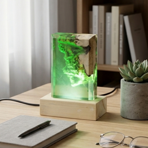 Lampu hias Evagilengst lampu resin G10