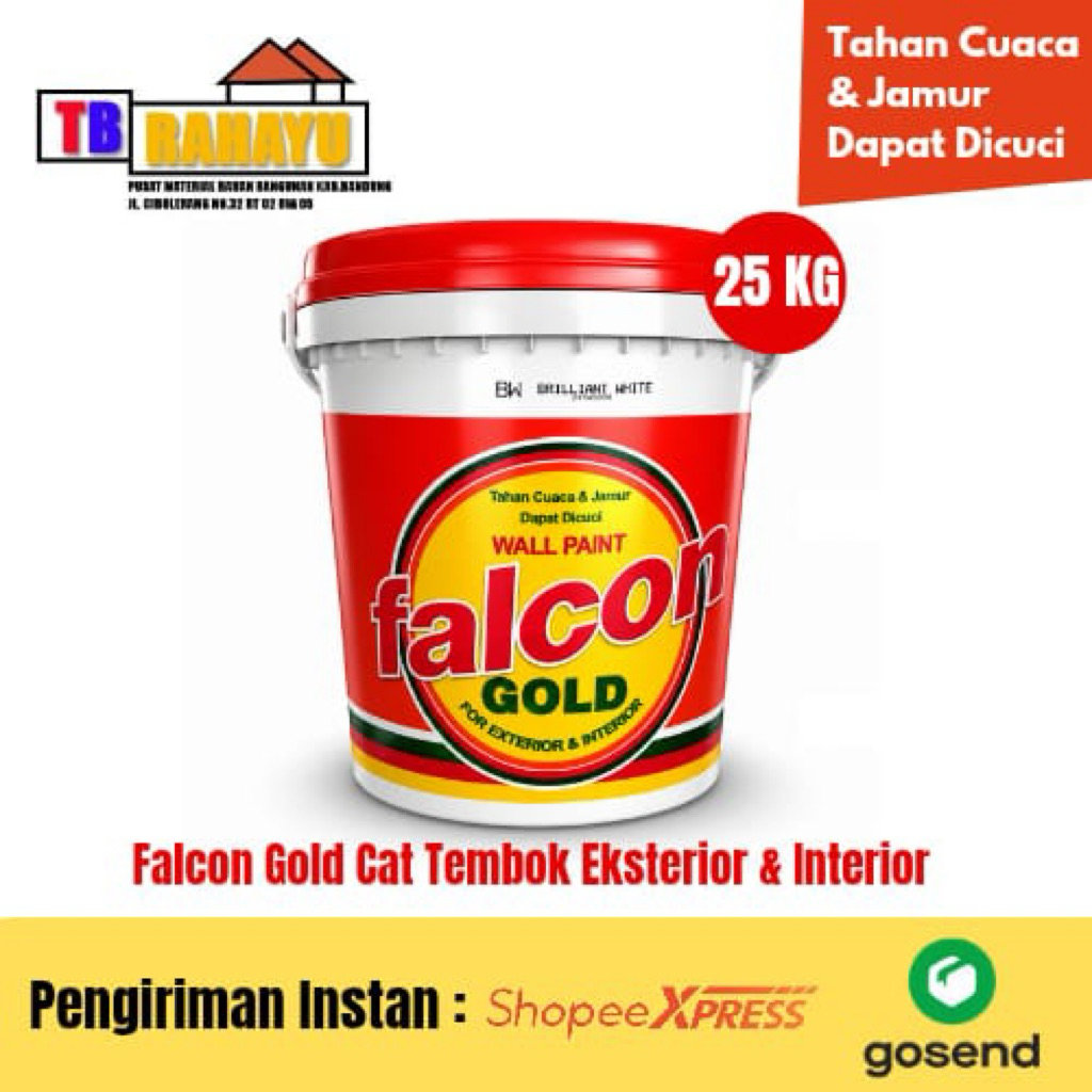 Falcon Gold Cat Tembok Eksterior & Interior Tahan Cuaca - 25 KG