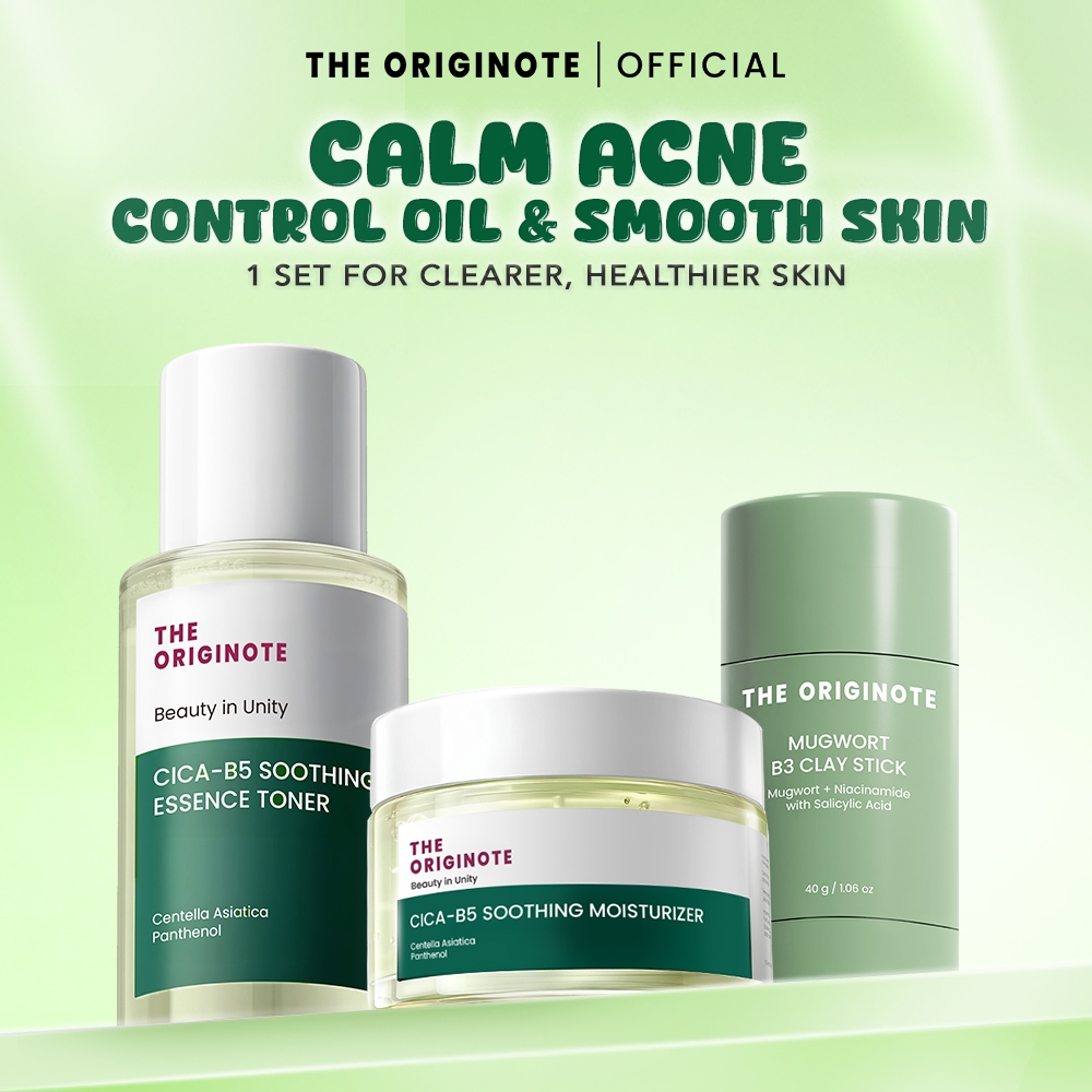 [3in1] The Originote Acne Treatment Set Bundle Skin Soothing - Soothing Toner + Soothing Moisturizer