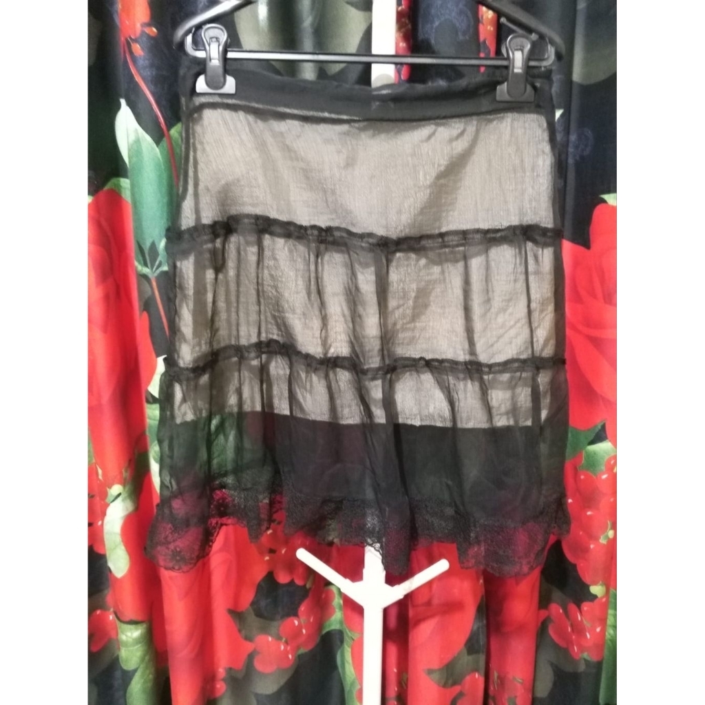 rok umpak sifon renda hitam
