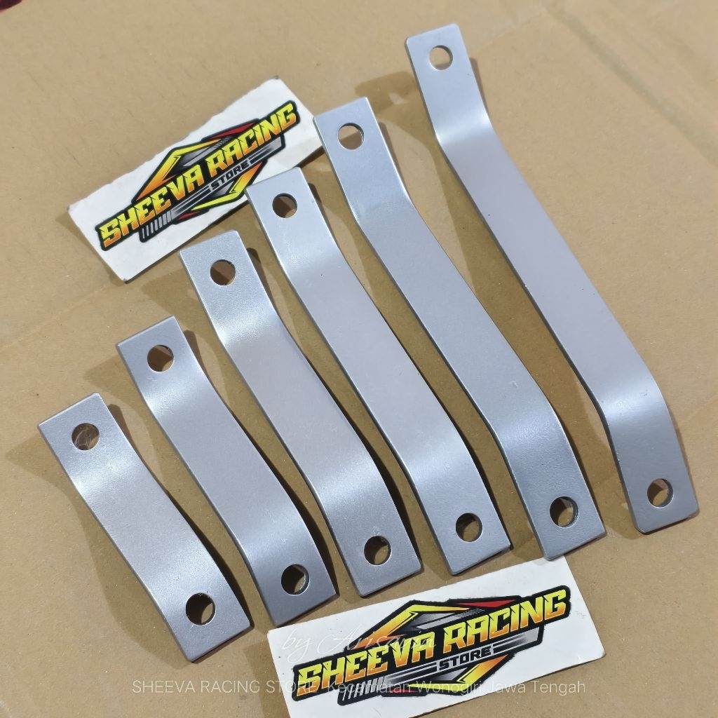 breket plat besi tebal 5mm model dural untuk knalpot klakson lampu panjang 10cm 12cm 15cm 17cm 30cm