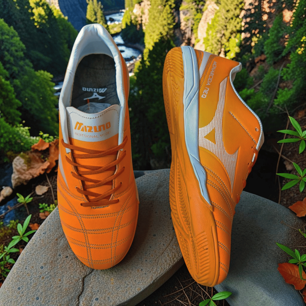 Kaaf - Sepatu Futsal Mizuno Monarcida Pumpkin Orange