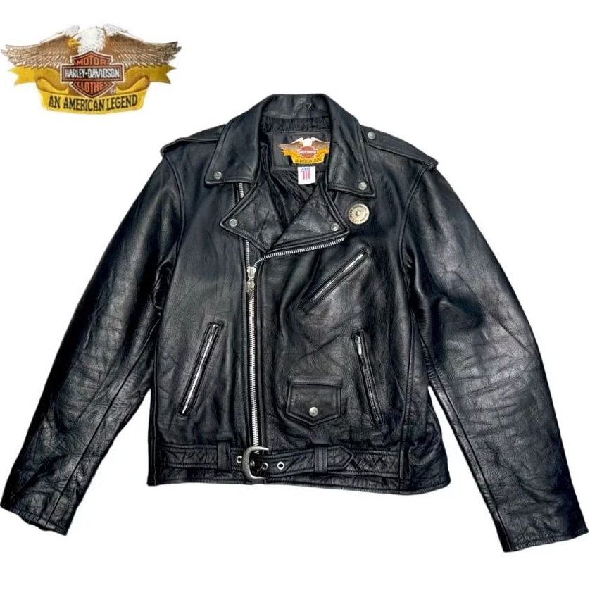 Harley Davidson Ramones Double Rider Leather Biker Jacket X Jaket Kulit Avirex RBC Aero Vanson Leath