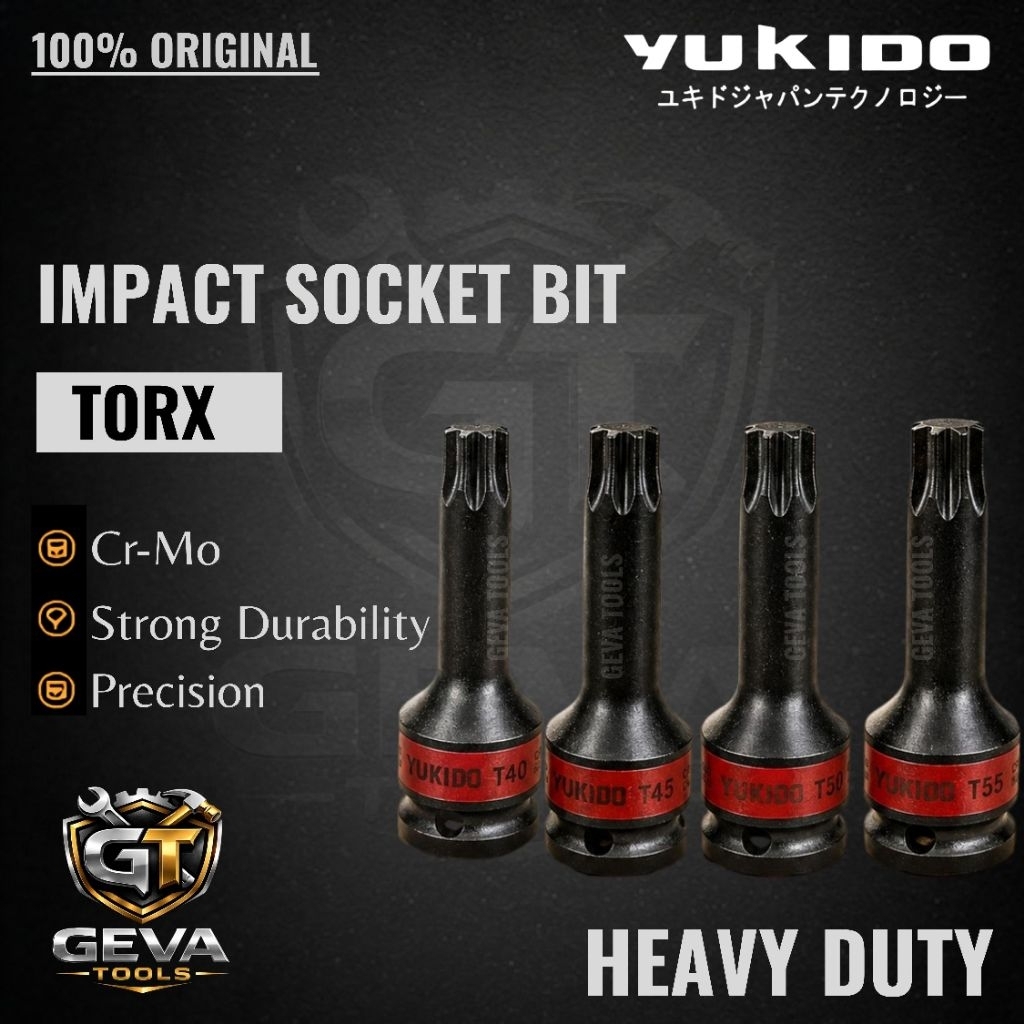 Yukido kunci sock bintang impact T45 Cr-Mo socket wrench impact