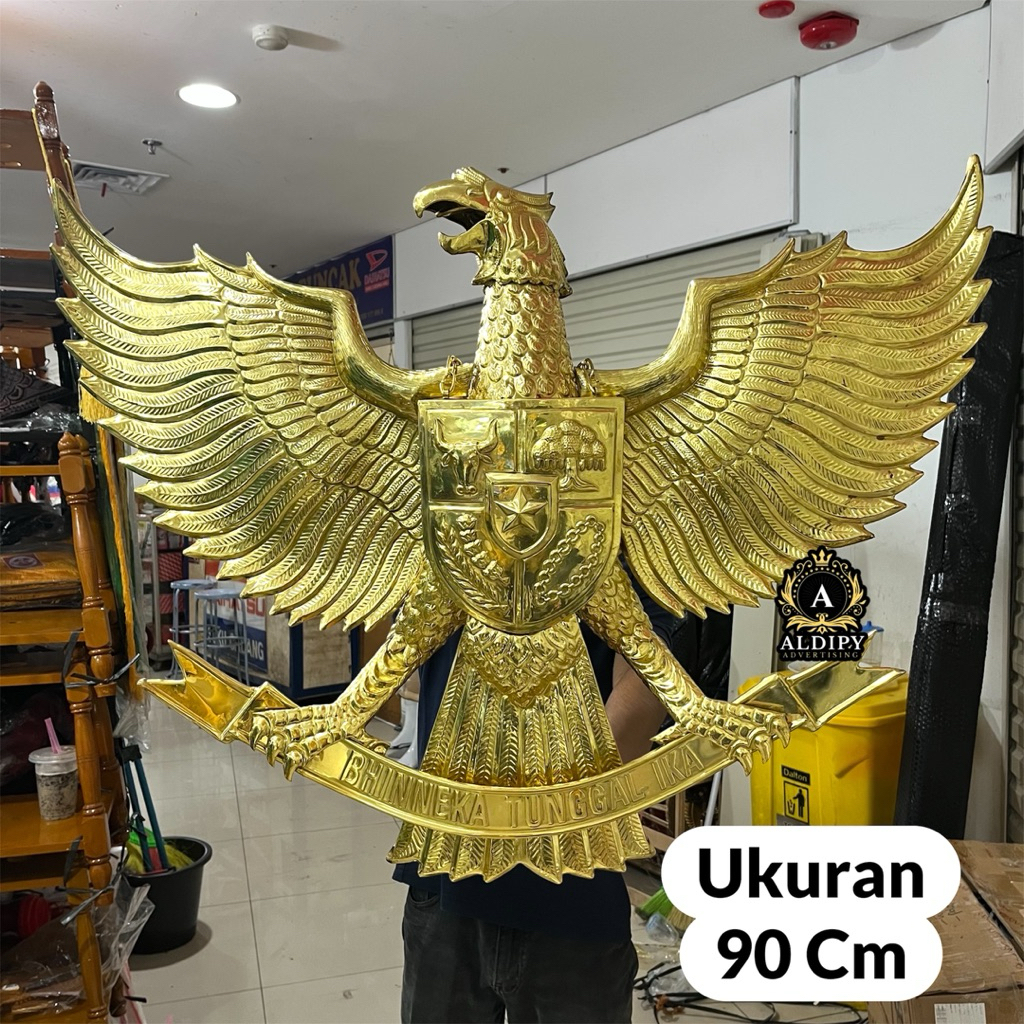 Garuda Pancasila Kuningan Asli 90 cm | Garuda Pancasila Kuningan Dinding 90 cm | Garuda Kuningan Uku