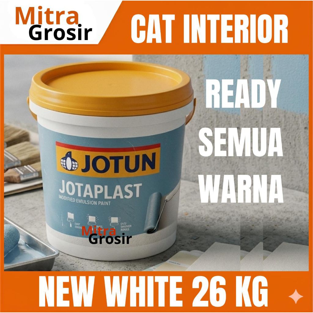 JOTUN JOTAPLAST 26KG NEW WHITE | JOTUN CAT TEMBOK (BISA REGUEST WARNA) KEMASAN PAIL