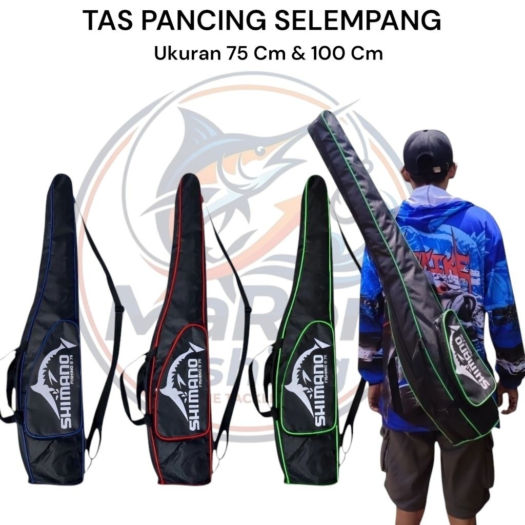 Tas Pancing Selempang Shimano Ukuran 75 & 100 Cm Muat 1-2  Set Joran