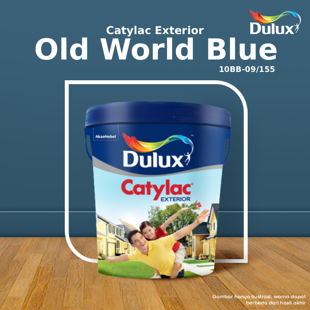 DULUX CATYLAC EXTERIOR OLD WORLD BLUE (10BB-09/155) 5 KG CAT TEMBOK DULUX CATYLAC EXTERIOR