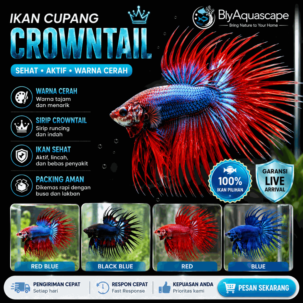 IKAN CUPANG CROWNTAIL / IKAN CUPANG SERIT