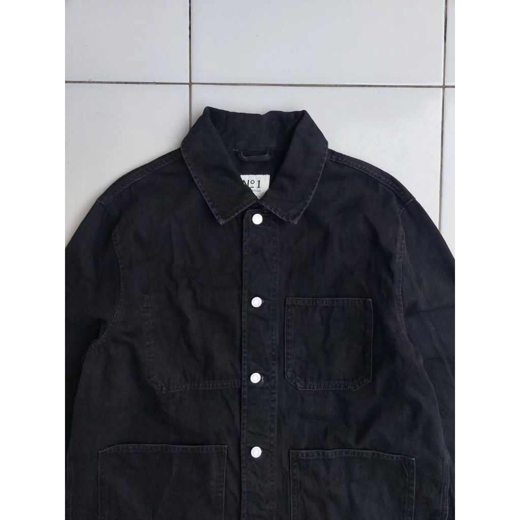 H&M HnM Jaket Jeans Vintage Denim Chore Jacket Classic Retro Rugged Style