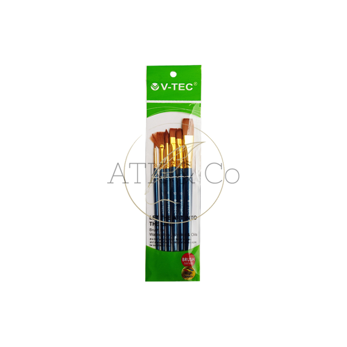 Kuas Lukis Cat Air Minyak Akrilik Poster V-Tec A0342 - Watercolor Acrylic Paint Brush 1 Set Isi 6 Bu