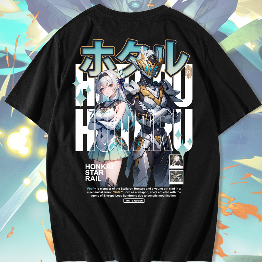KAOS FIREFLY X SAM HONKAI STAR RAIL - KAOS DISTRO PRIA & WANITA KAOS ANIME & GAME HOTARU X SAM HONKA