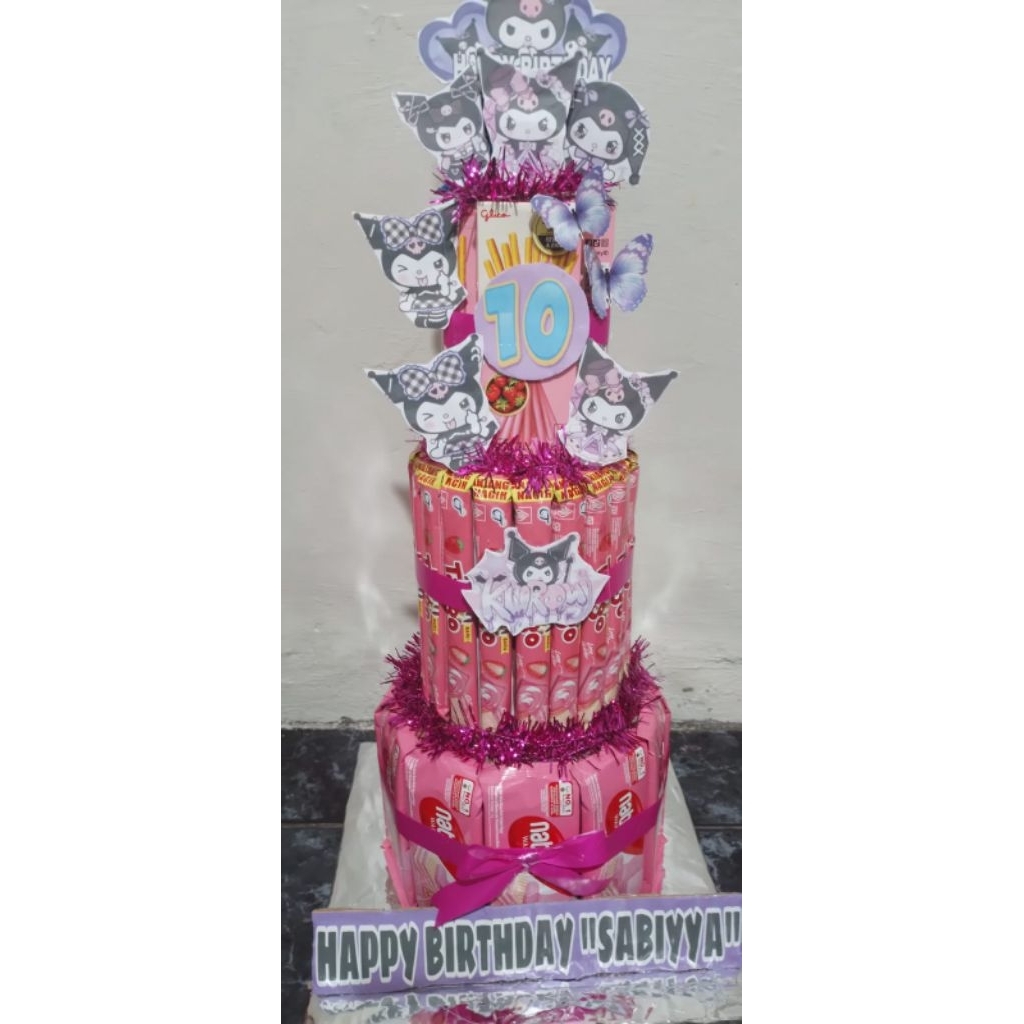Snack tower kuromi pink free paking