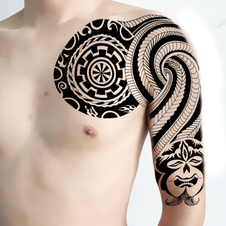 Tato Temporary Bahu / Shoulder Tattoo / Tato Lengan Dada Bahu Tattoo Setengah Lengan Uk 35×25cm