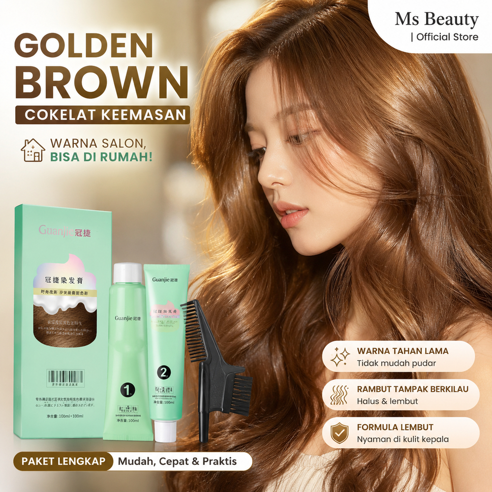 Cat Rambut Tanpa Bleacing Cat Rambut Gold Brown Pewarna Rambut Permanen Anti Luntur Ash Brown Hair C
