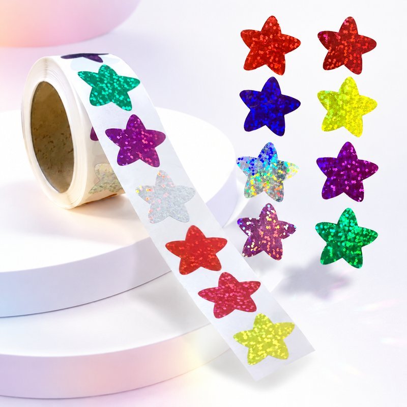 Stiker Anak Bintang Roll 500pcs Label Lucu Untuk Sekolah Dekorasi Kado Buku Catatan Lucu