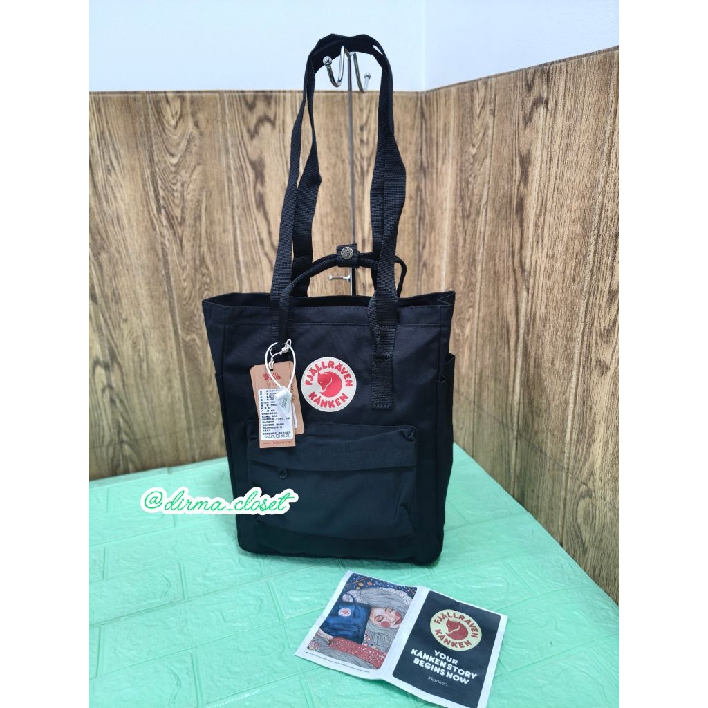 NEW - Original Kanken Totepack "Black" / Tas Ransel Slempang Kanken