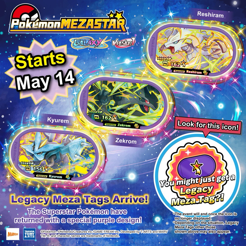 Pokemon Mezastar Legacy Zekrom Reshiram Kyurem