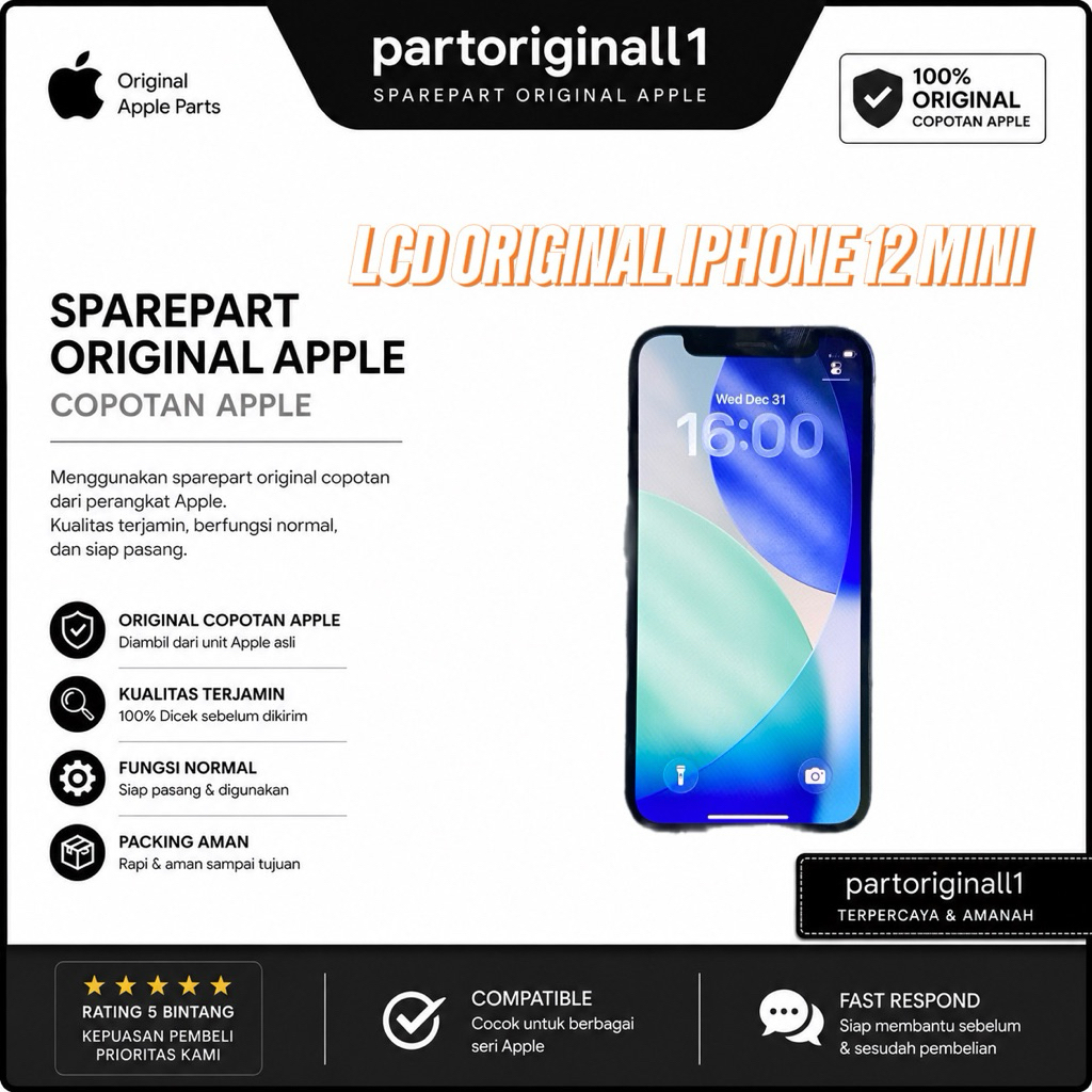 LCD ORIGINAL COPOTAN IPHONE 12 MINI TESTED