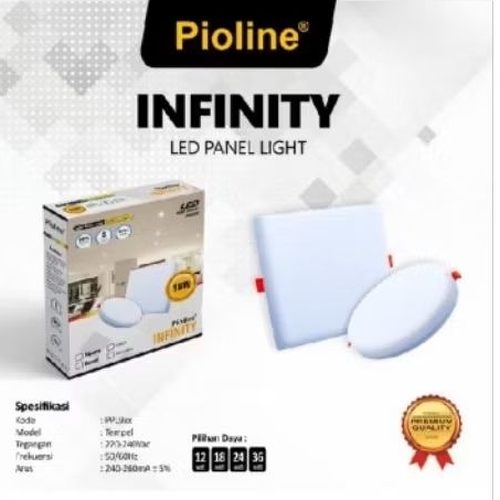 Lampu Pioline Infinity Downlight LED Panel Light 12w 18w 24w Bulat & Petak